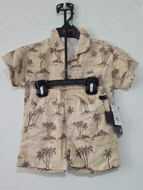Volcom Beige Palm-Print Shorts